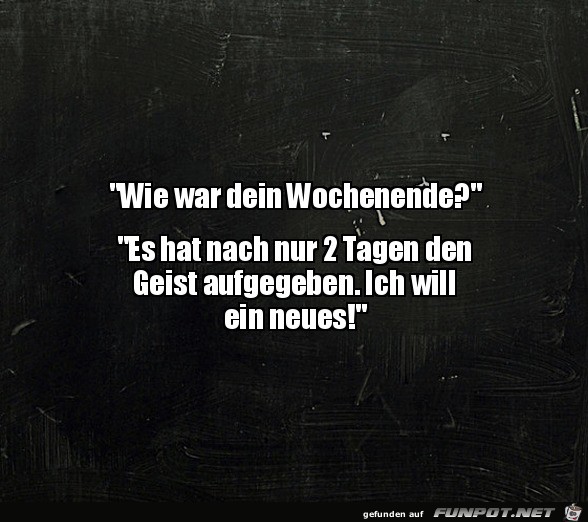 Wie war dein Wochenende?