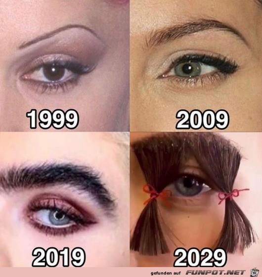 Die Augenbrauen im Laufe der Jahre