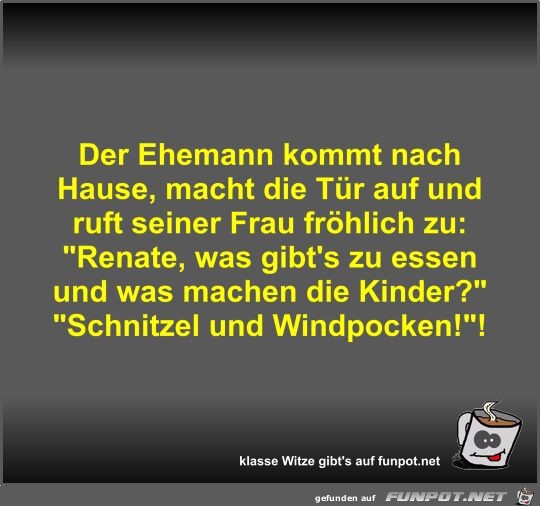 Der Ehemann kommt nach Hause