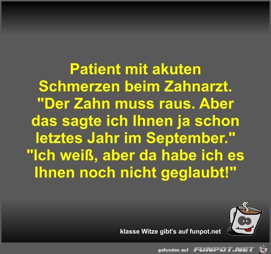 Patient mit akuten Schmerzen beim Zahnarzt