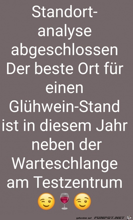 Super Standort fr Glhweinstand