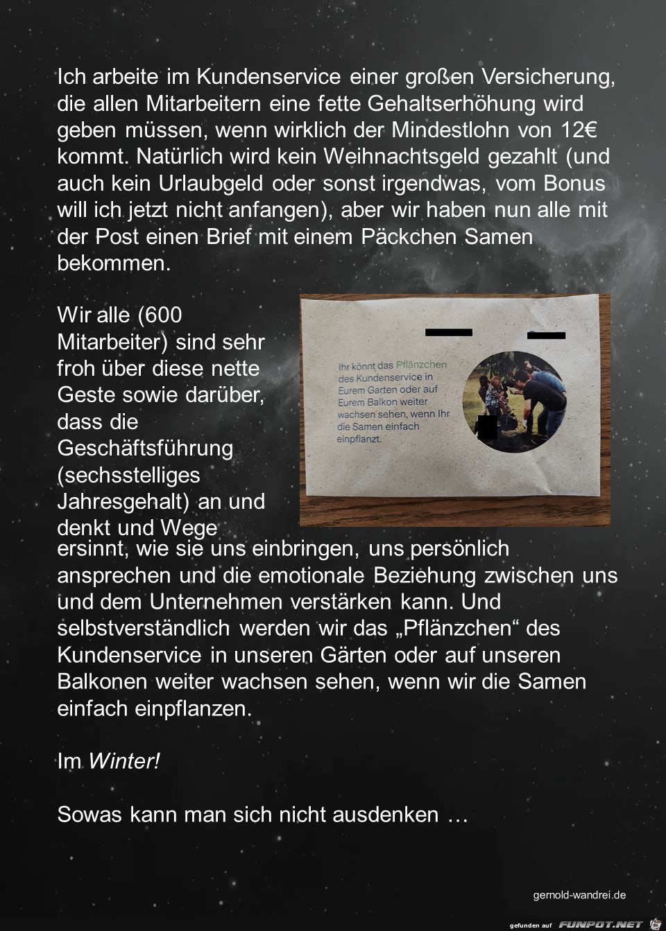 Eine Geste der Wertschtzung