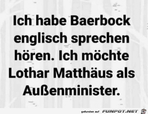 Dessen Englisch ist schrecklich