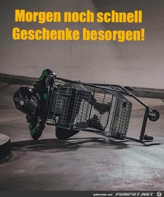 Er braucht noch Geschenke