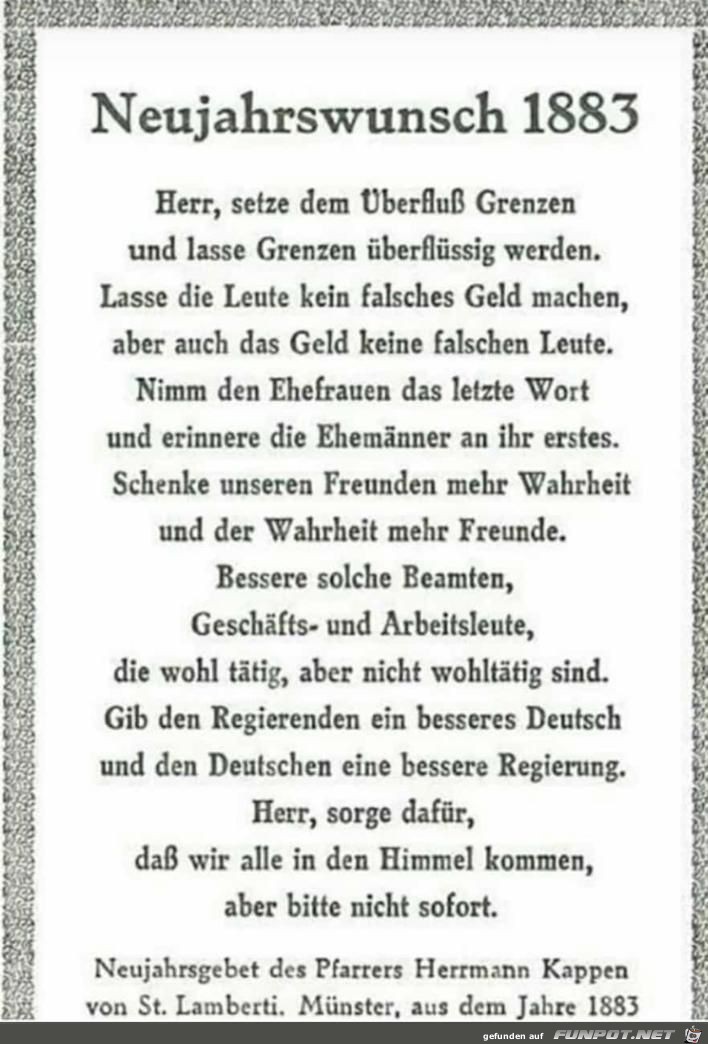 Neujahrswunsch von 1883