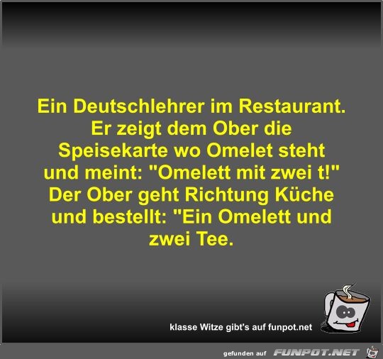 Ein Deutschlehrer im Restaurant