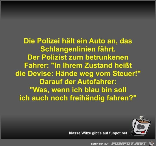 Die Polizei hlt ein Auto an