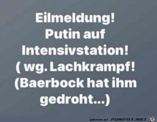 Putin hatte Lachkrampf