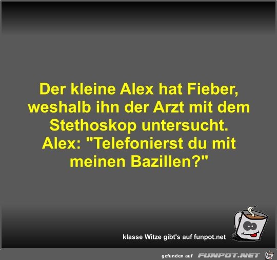 Der kleine Alex hat Fieber