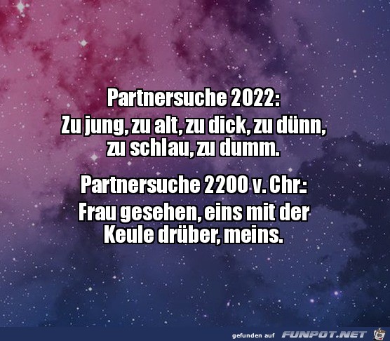 Partnersuche damals und heute