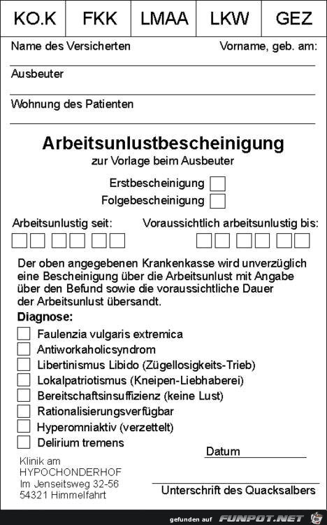 Bescheinigung