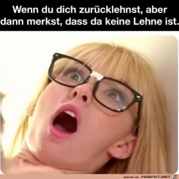 Keine Lehne am Stuhl