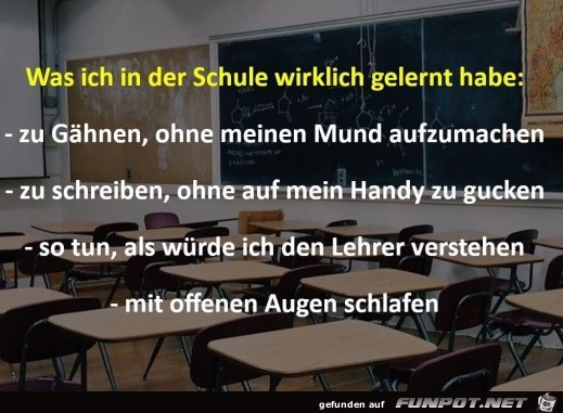 In der Schule gelernt