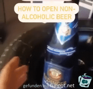 Ein alkoholfreies Bier ffnen