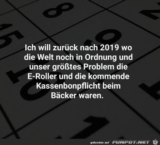 Ich will 2019 zurck