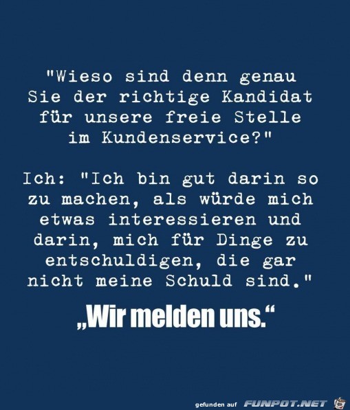 Wir melden uns