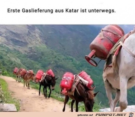 Gaslieferung ist unterwegs