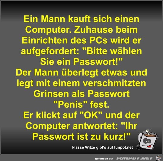 Ein Mann kauft sich einen Computer