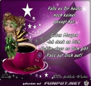 Falls es dir heute noch keiner gesagt hat