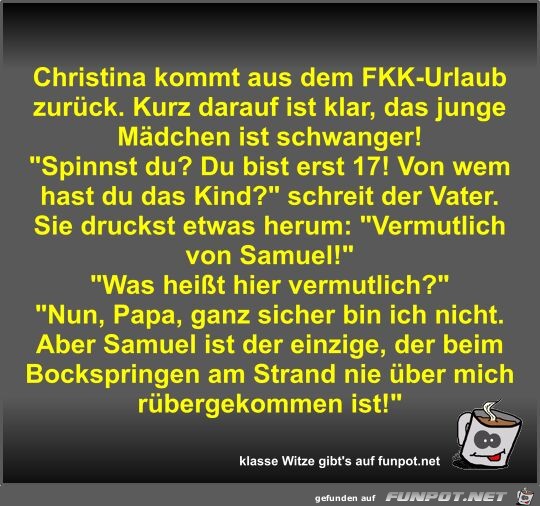 Christina kommt aus dem FKK-Urlaub zurck