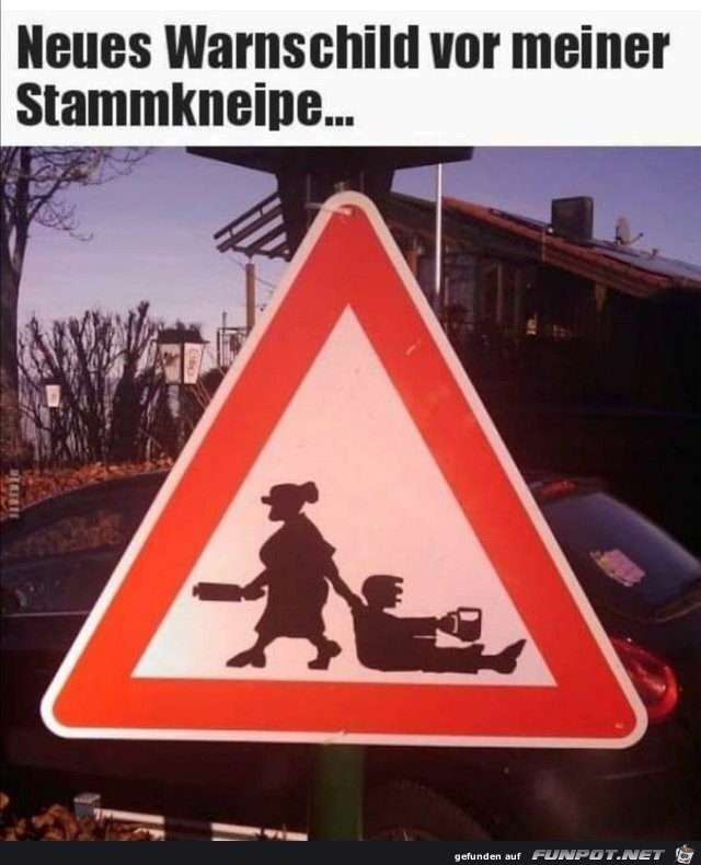 Neues Warnschild