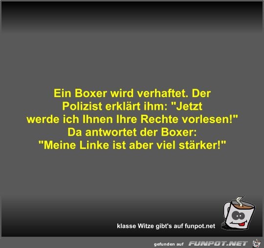 Ein Boxer wird verhaftet