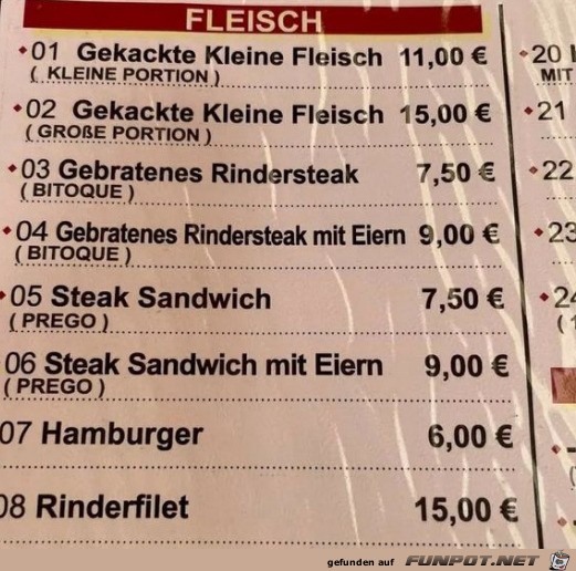 da will ich lieber nichts essen