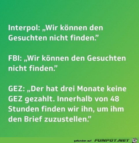 Die GEZ findet jeden