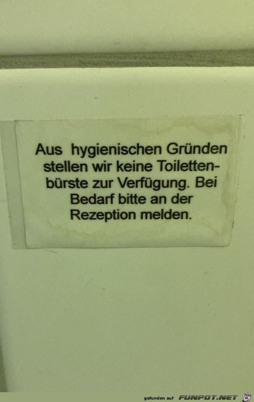 Sehr hygienisch