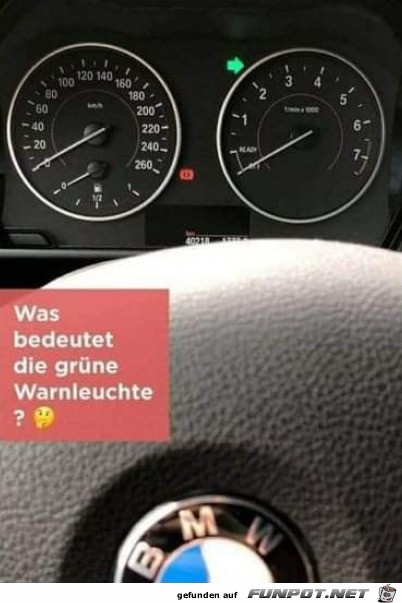 Komische Warnleuchte