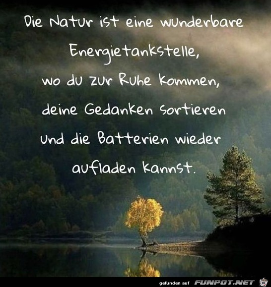 Die Natur ist eine wunderbare Energiedankstelle