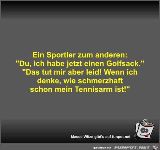 Ein Sportler zum anderen