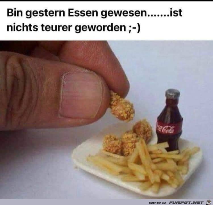 Bin gestern Essen gewesen