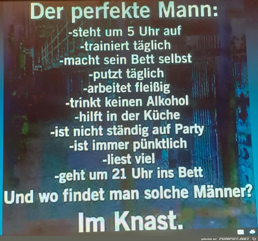 lustiger Spruch: 'Der perfekte Mann