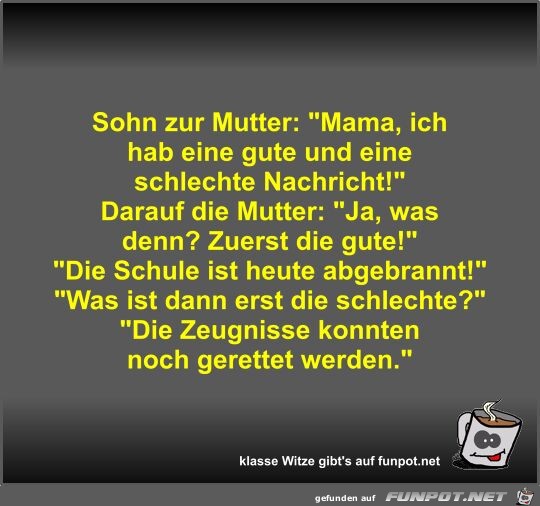 Sohn zur Mutter