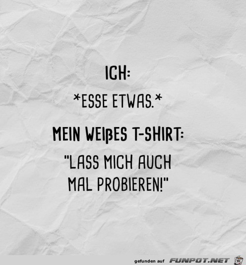 Typisch weies T-Shirt