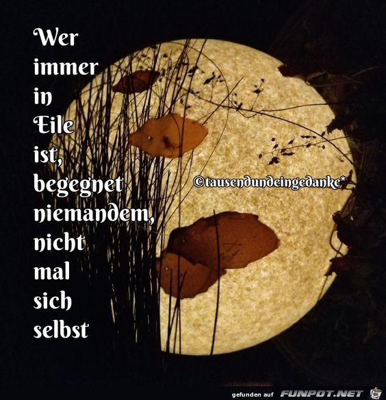 Wer immer in Eile ist