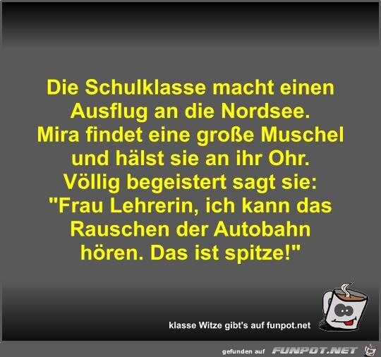 Die Schulklasse macht einen Ausflug an die Nordsee