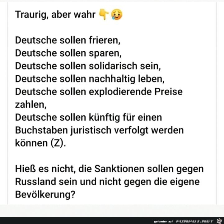 Traurig aber wahr