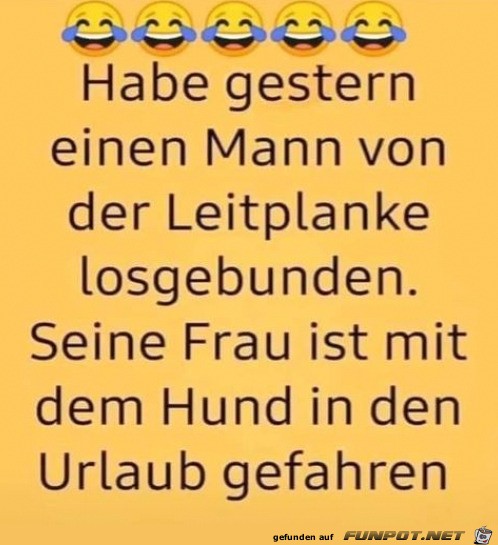 Mann ausgesetzt