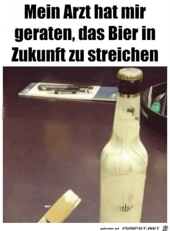 Bier gestrichen