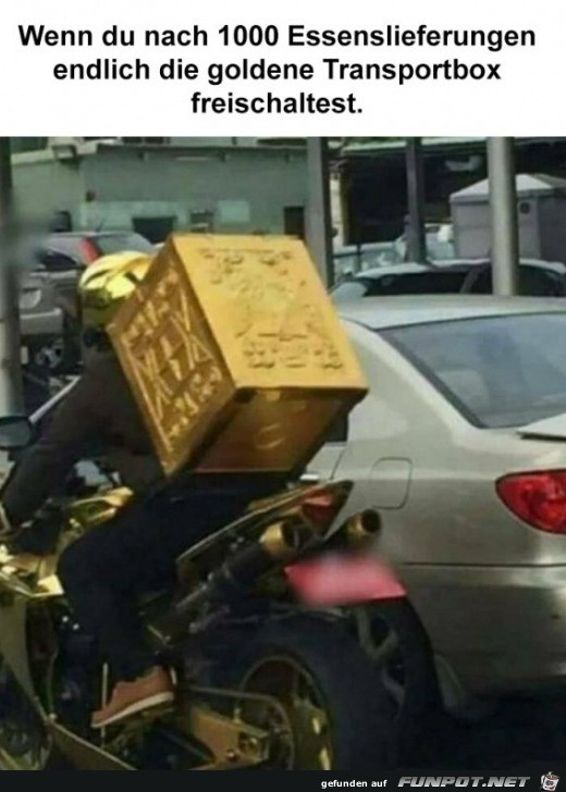 Goldene Transportbox