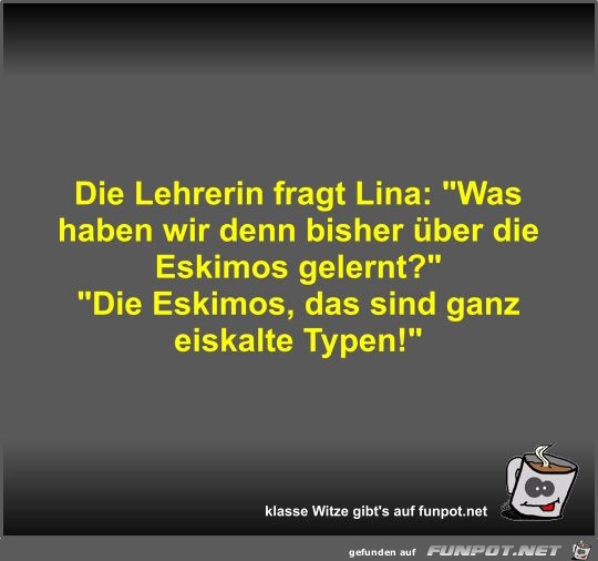 Die Lehrerin fragt Lina