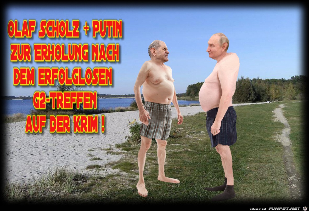 Olaf Scholz + Putin am Strand