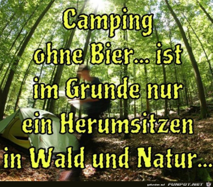 Camping ohne Bier
