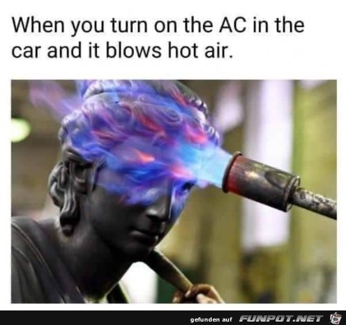 Heie Luft aus der Klimaanlage im Auto