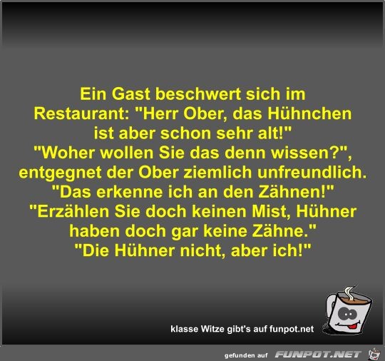 Ein Gast beschwert sich im Restaurant