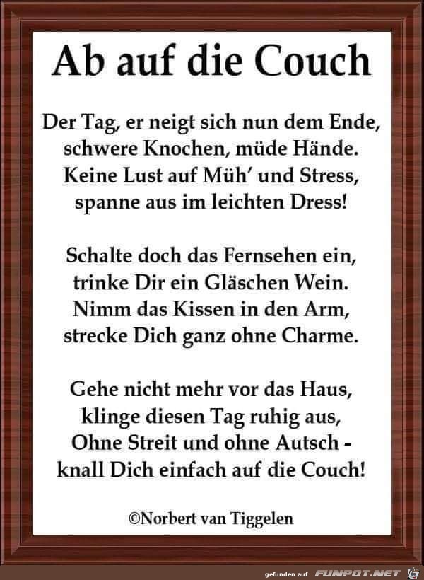 Ab auf die Couch