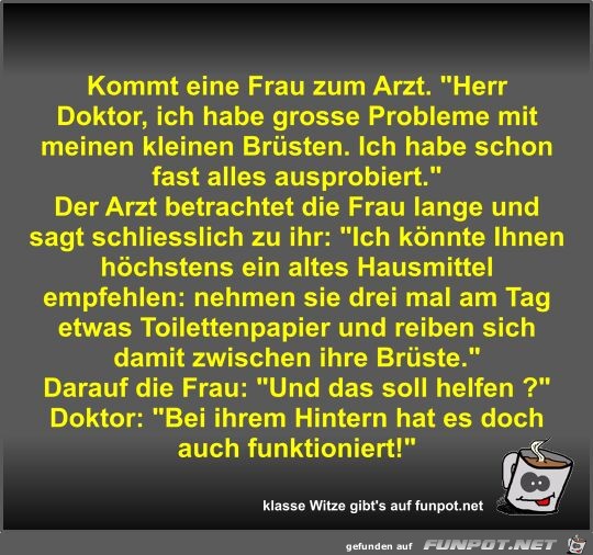 Kommt eine Frau zum Arzt