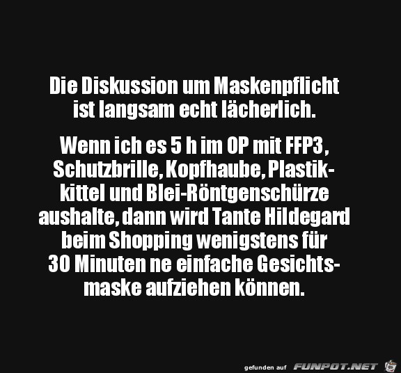 Maskenpflicht-Diskussion